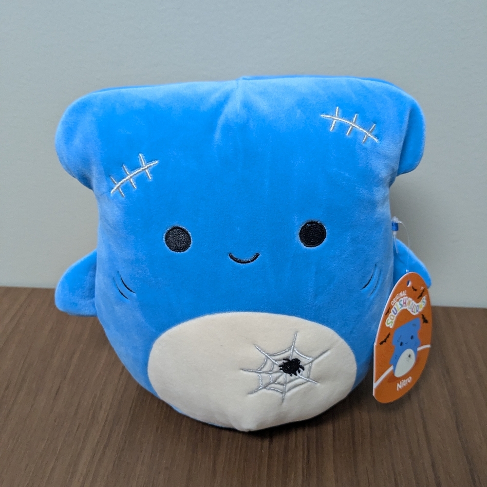 ⭐2/$25⭐8" Nitro the Hammerhead Shark Squishmallow  Plush Toy with Spider Web